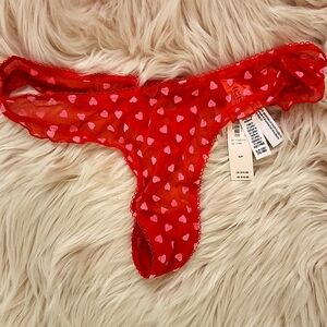 Brand New TEASE VICTORIA'S SECRET  HIGH LEG MESH THONG PANTY-S